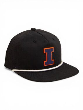 Illinois Fighting Illini Navy 3D Perforated Rope Hat- Black/ White